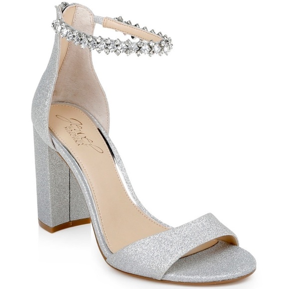 Jewel Badgley Mischka Shoes - Silver Badgley MISCHKA Louise Block Heel 8
